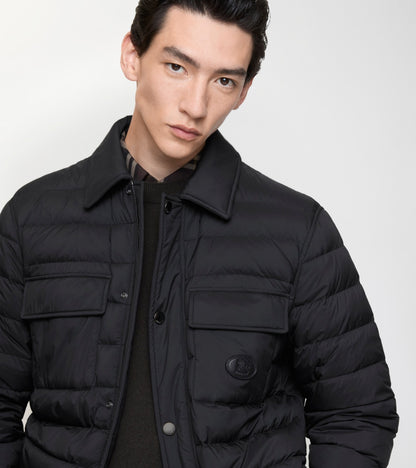 Nylon Padded Overshirt in Black