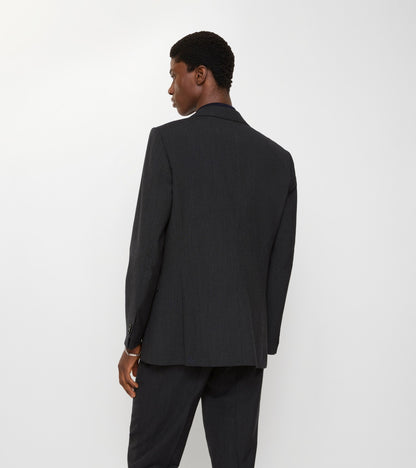 Wool Blend Tailored Jacket in Midnight grey melange
