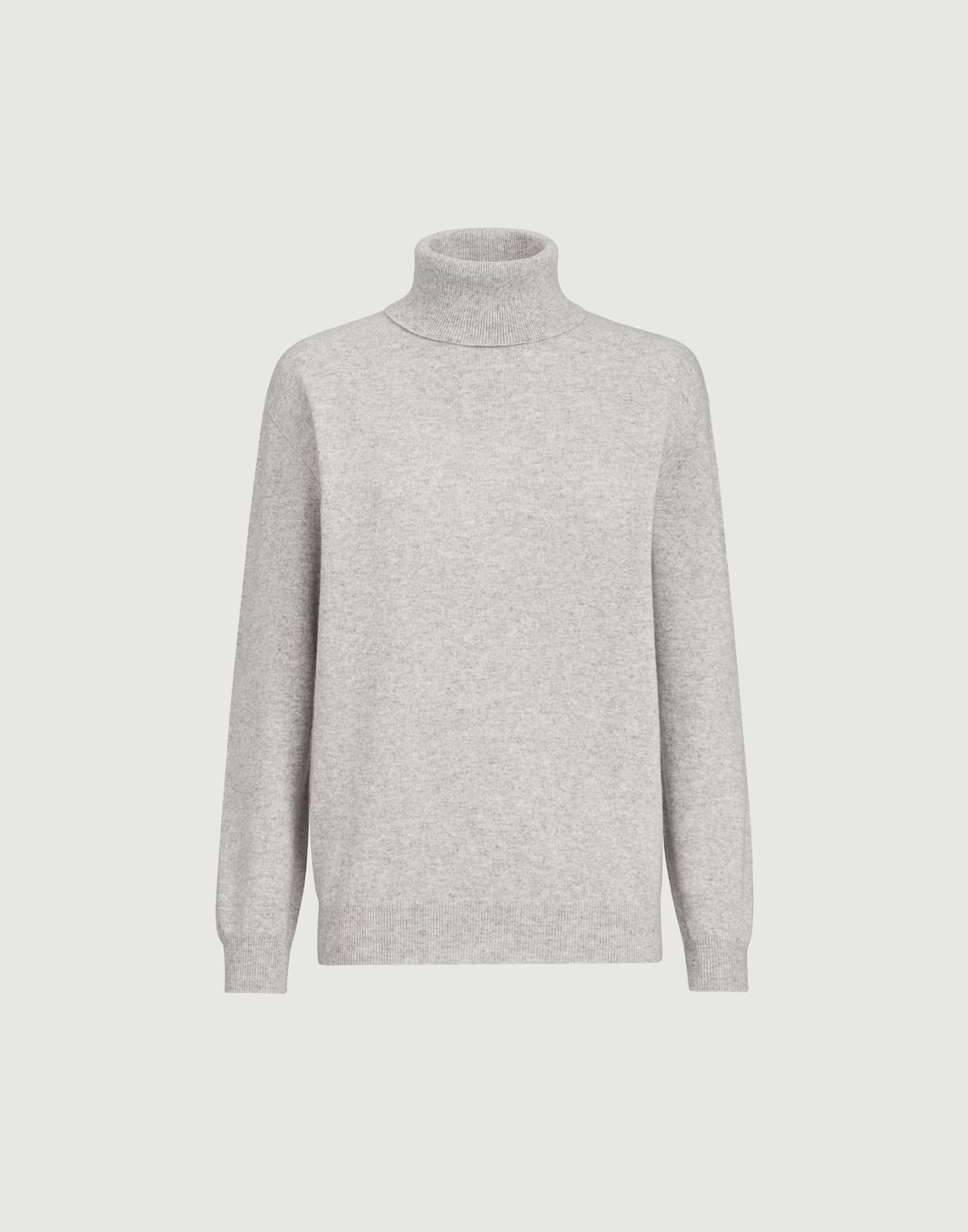 Cashmere turtleneck sweater with monili