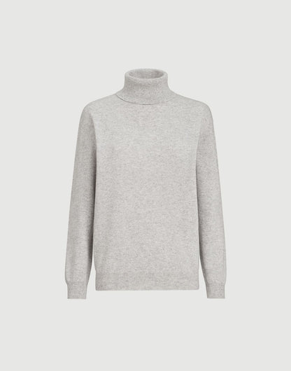 Cashmere turtleneck sweater with monili