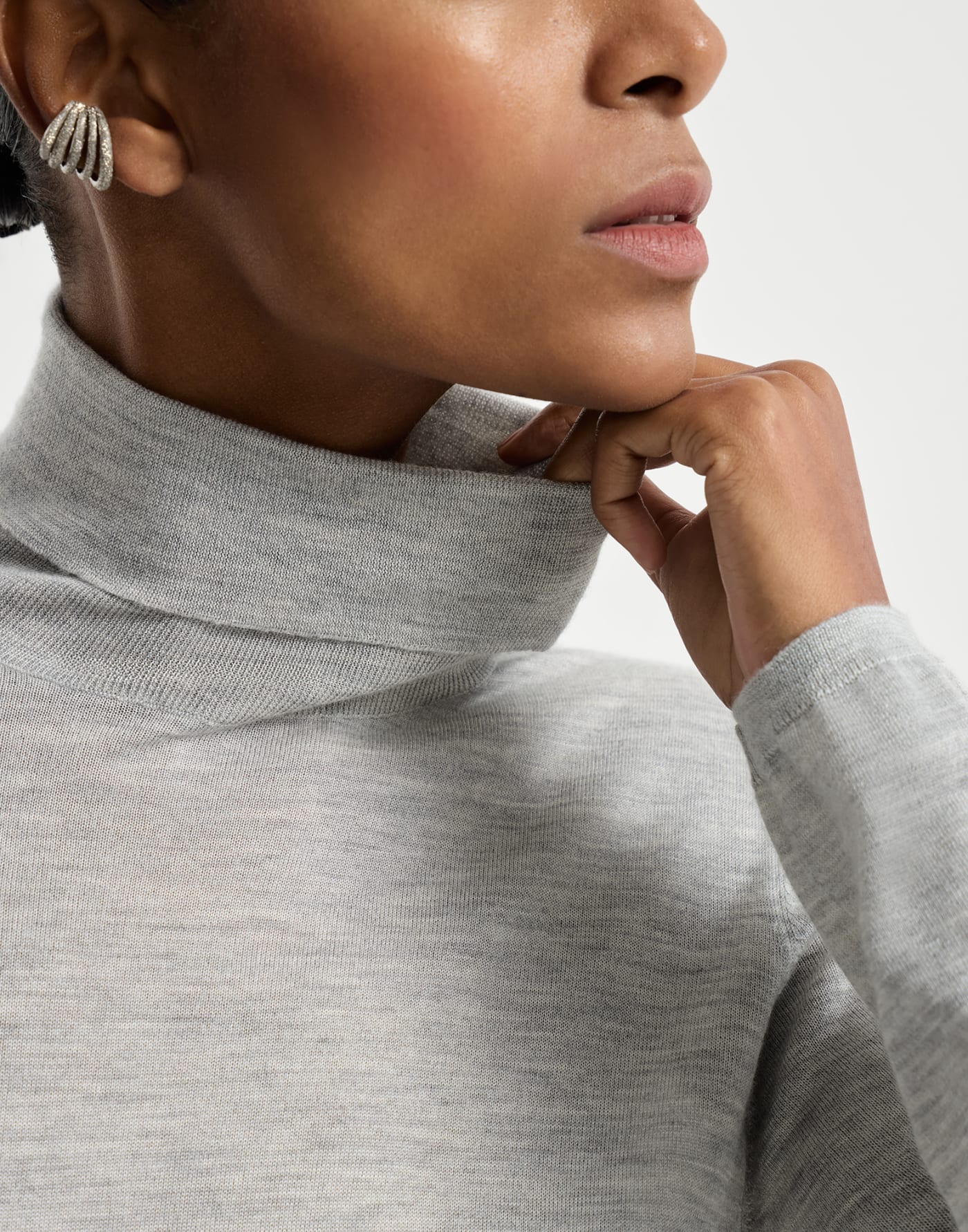 Cashmere and silk lightweight turtleneck sweater