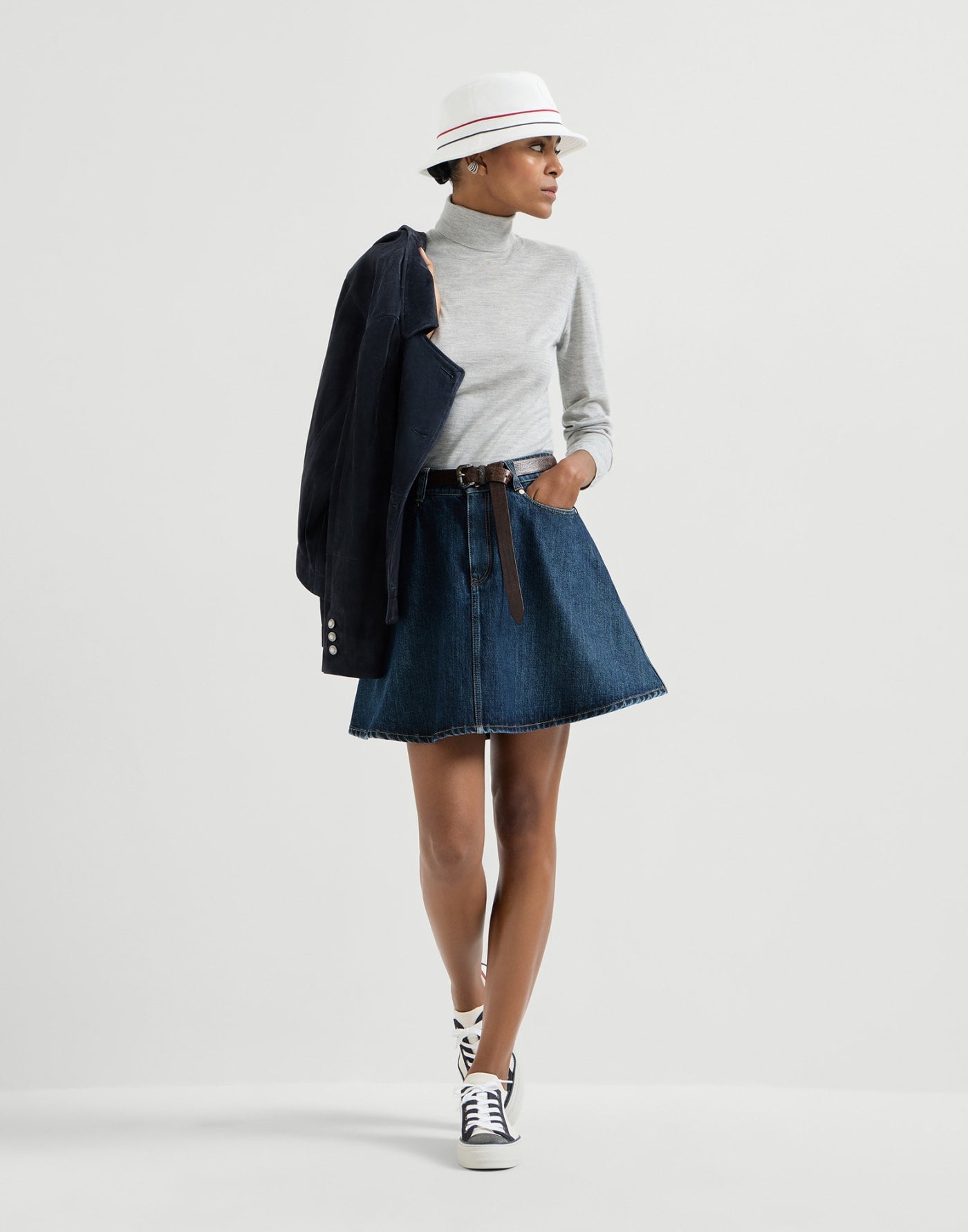 Cashmere and silk lightweight turtleneck sweater