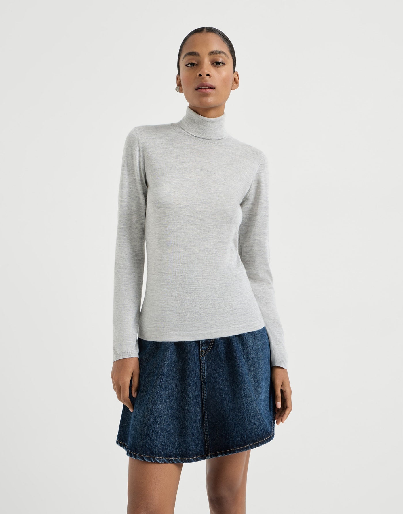 Cashmere and silk lightweight turtleneck sweater