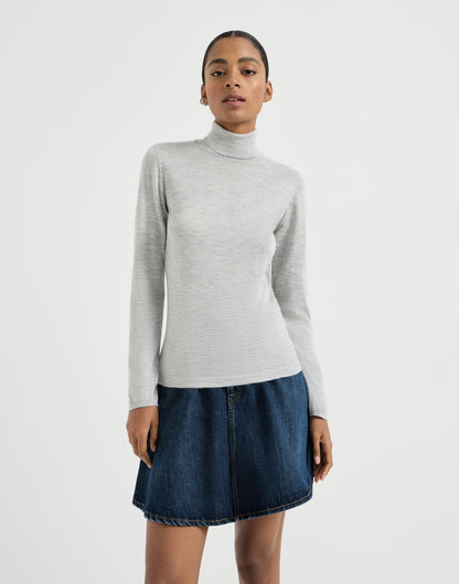 Cashmere and silk lightweight turtleneck sweater