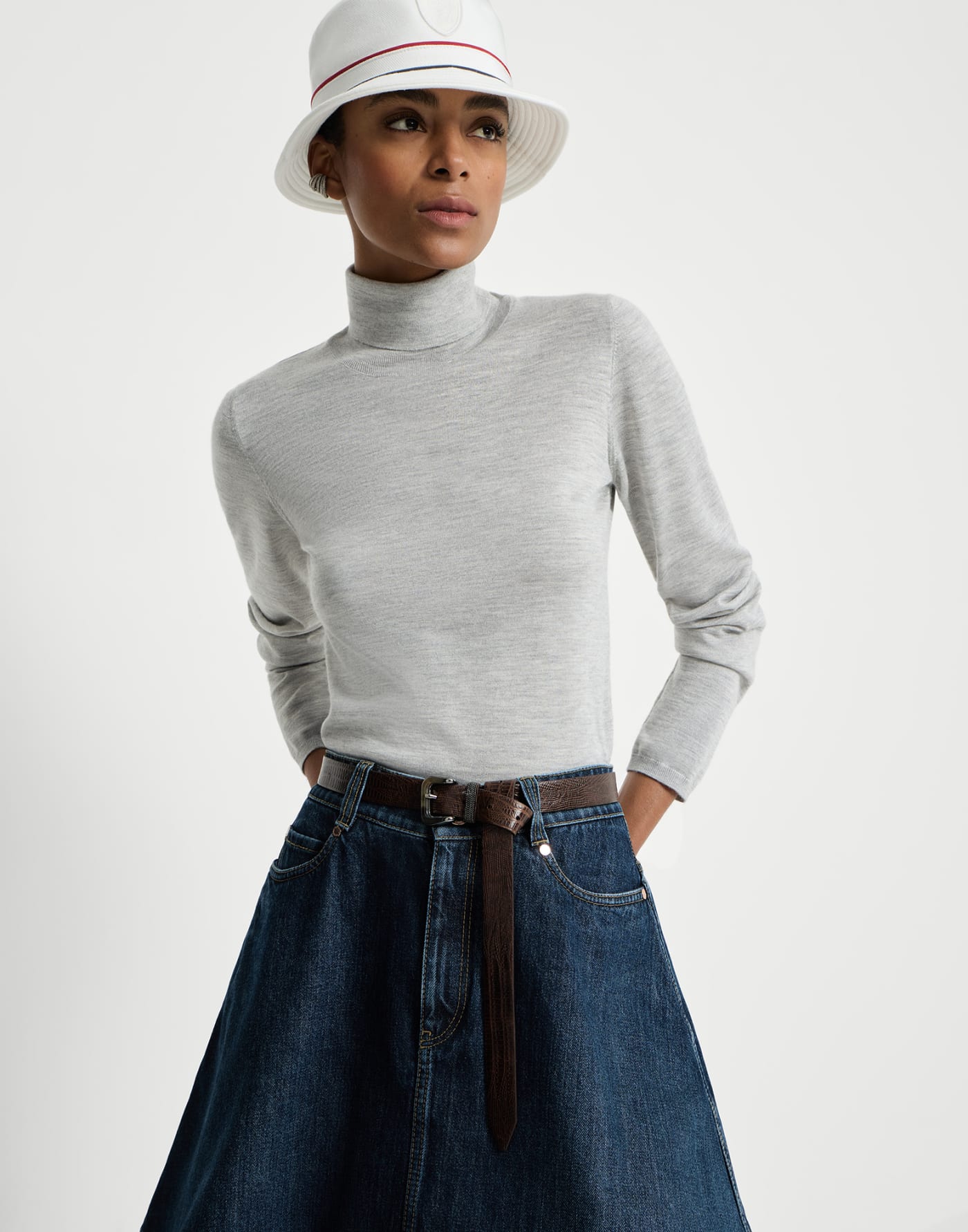Cashmere and silk lightweight turtleneck sweater