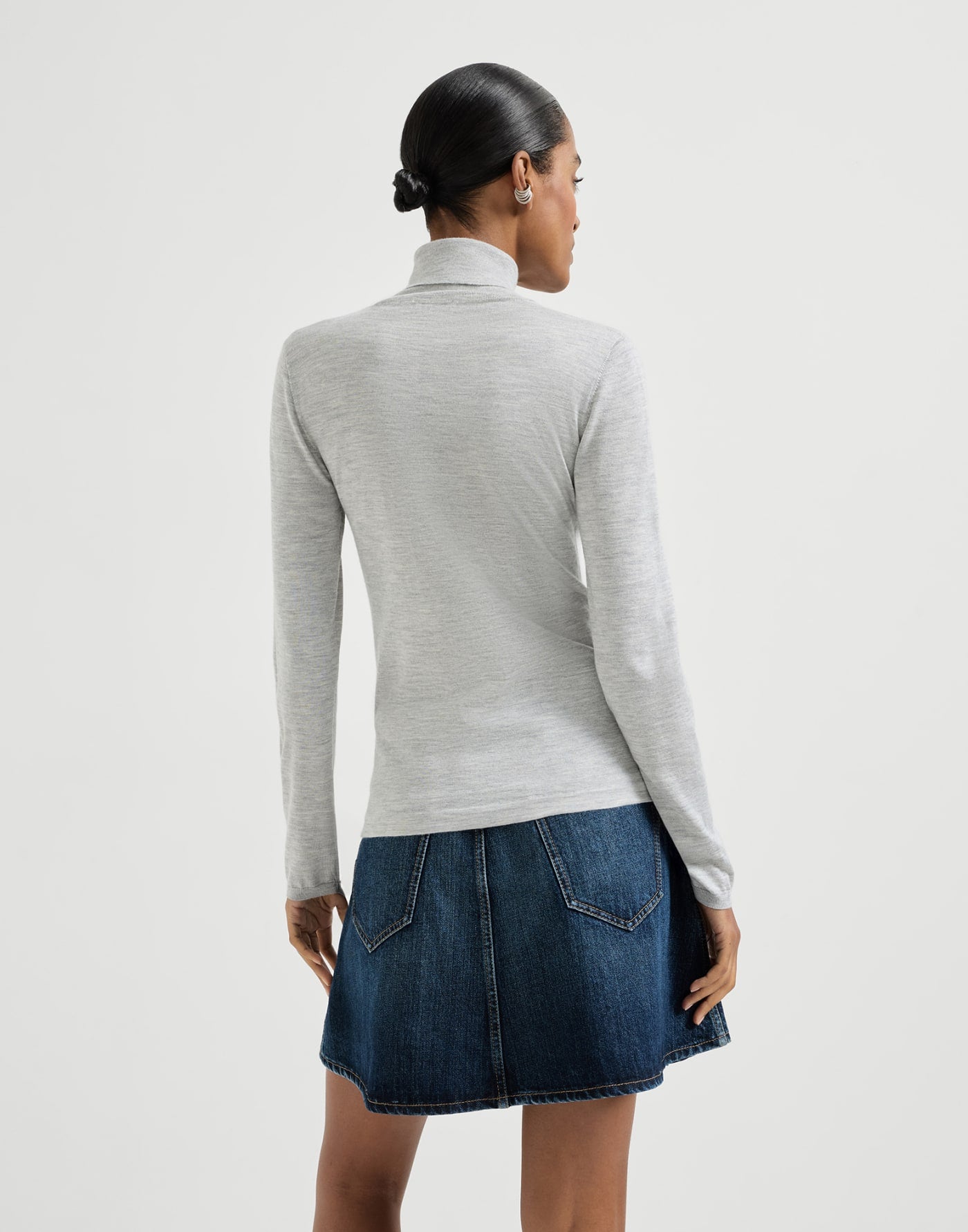 Cashmere and silk lightweight turtleneck sweater