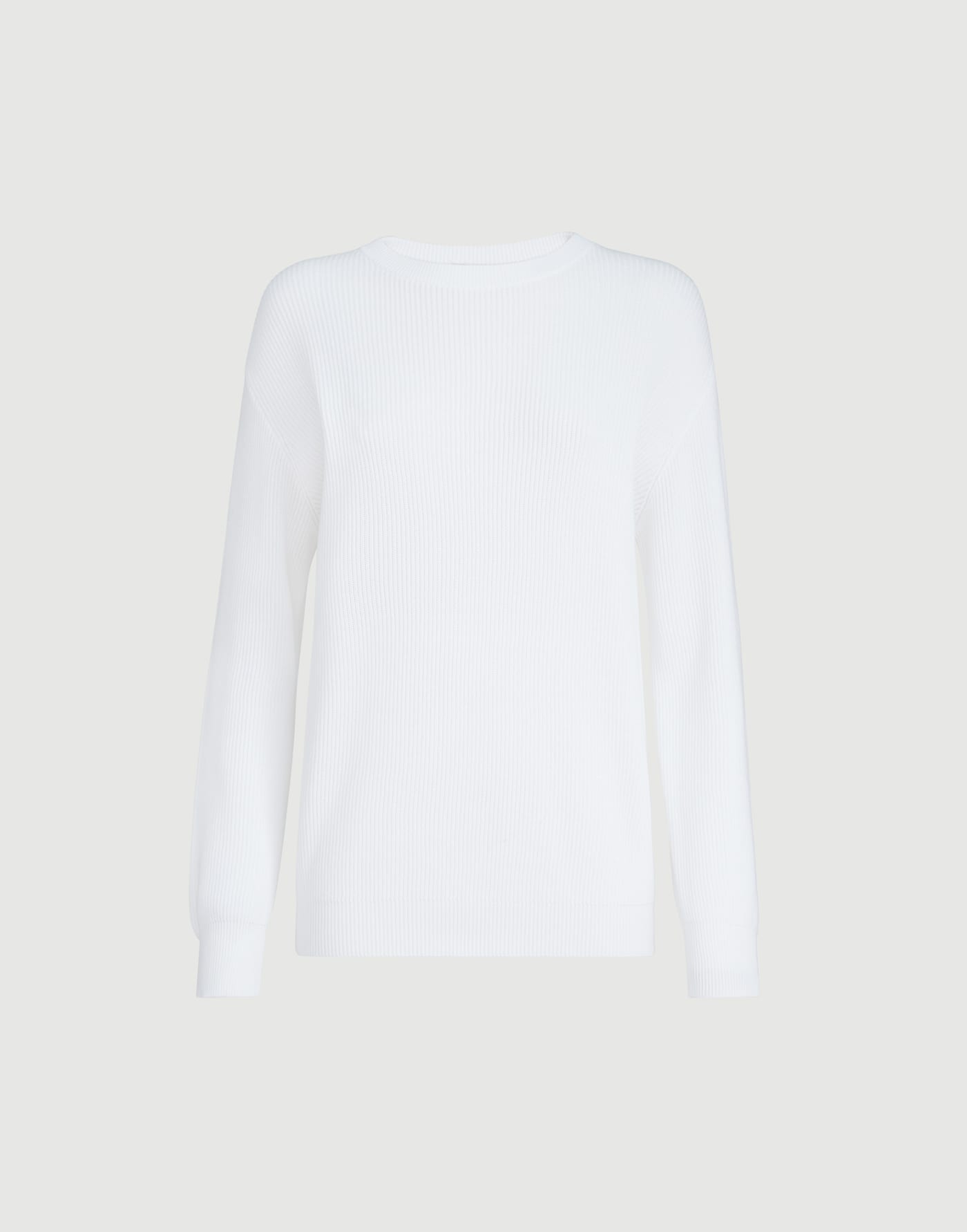 Cotton English rib sweater with monili