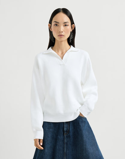 Cotton double knit polo shirt