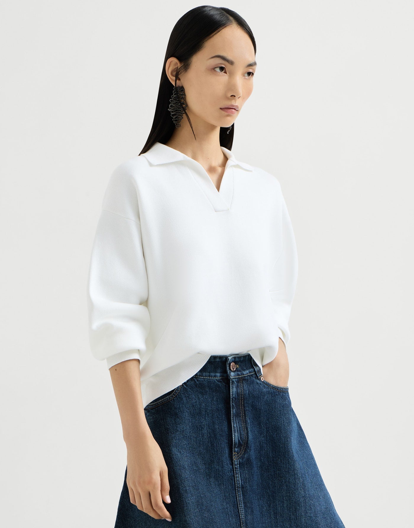 Cotton double knit polo shirt