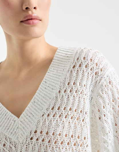 Linen dazzling braids sweater