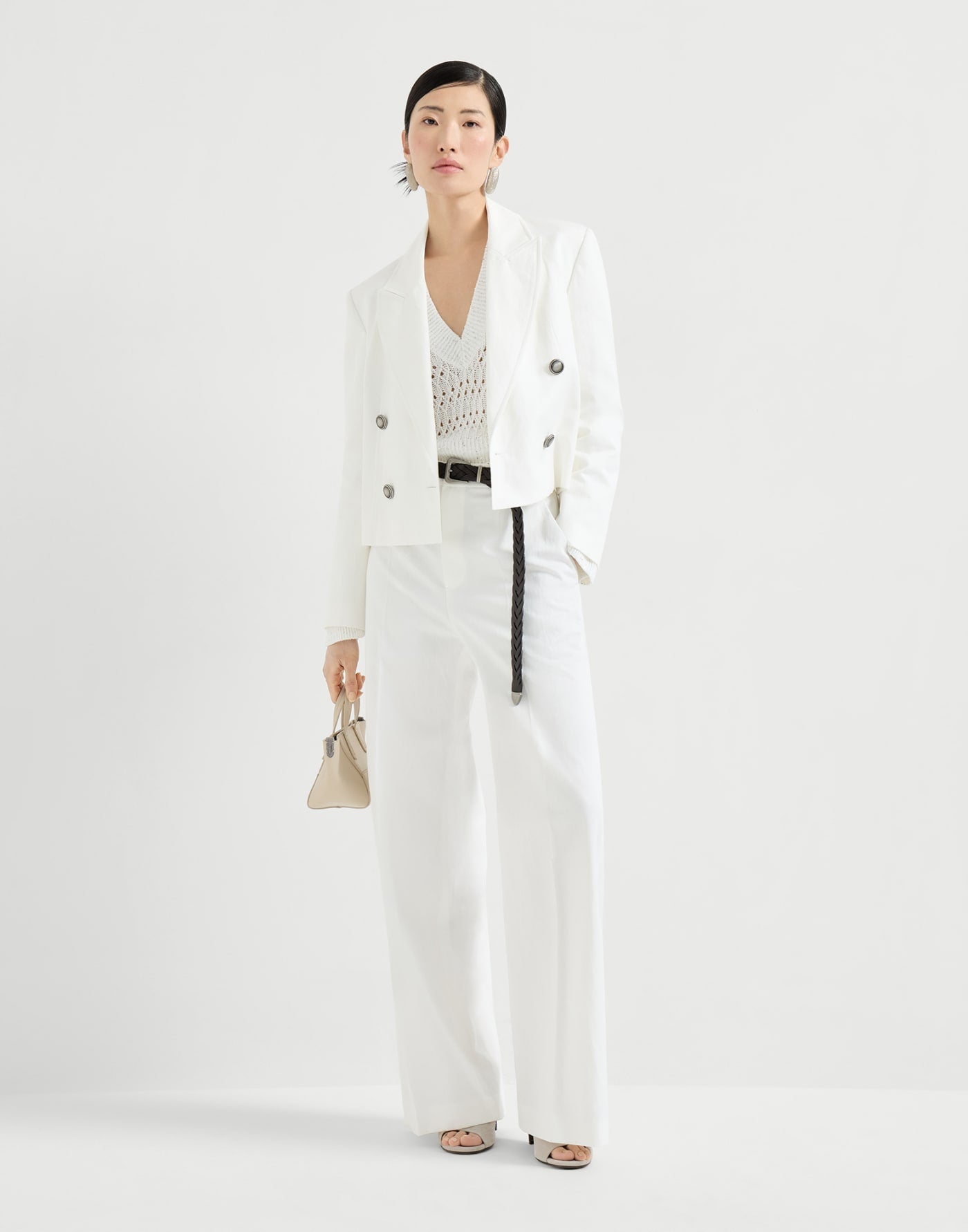 Linen dazzling braids sweater