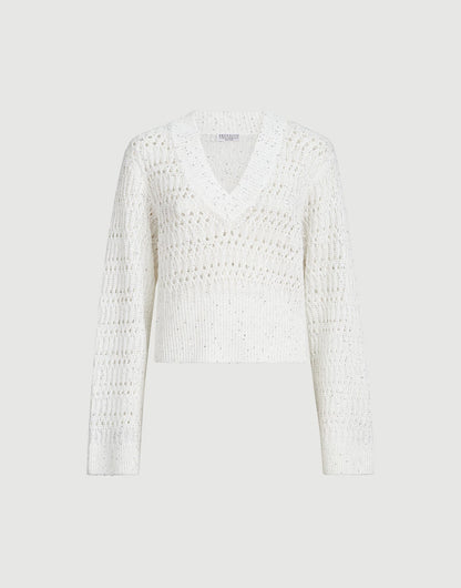 Linen dazzling braids sweater