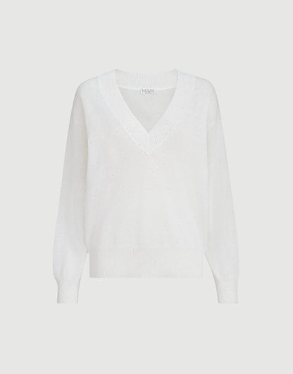 Linen and cotton Diamond yarn sweater