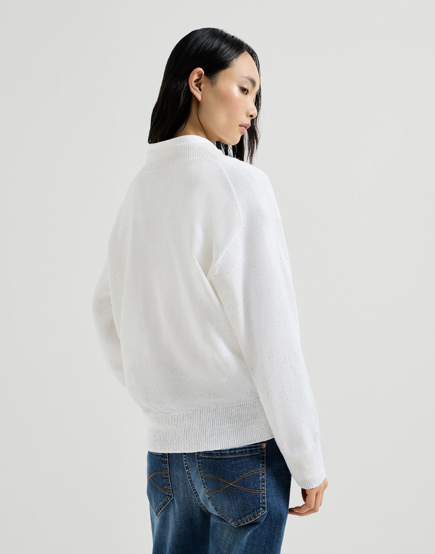 Linen and cotton Diamond yarn sweater