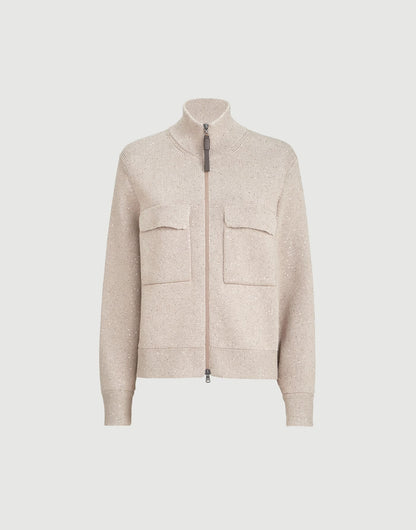 Cotton Diamond yarn double knit outerwear jacket