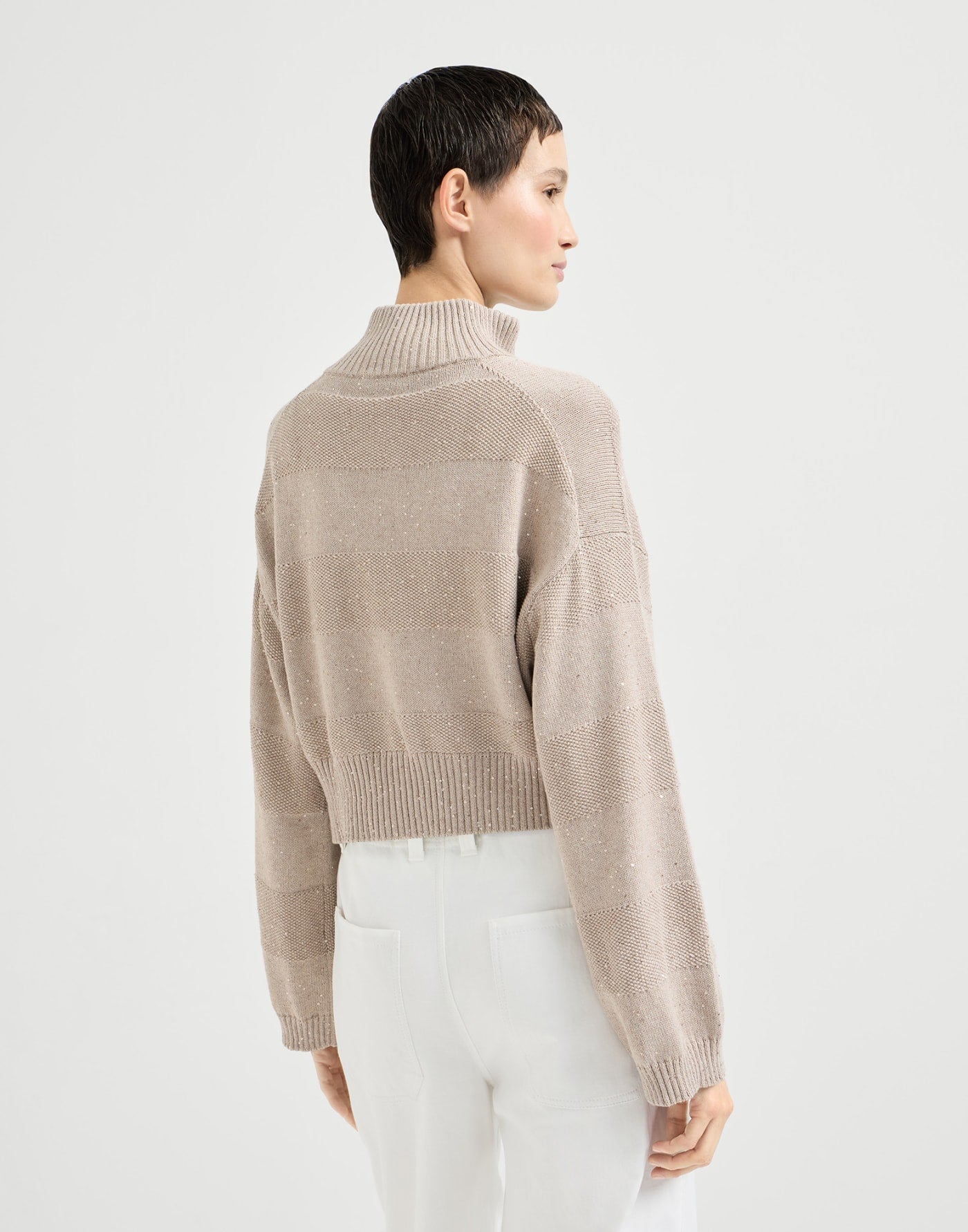Textured stripe cardigan in cotton Diamond yarn