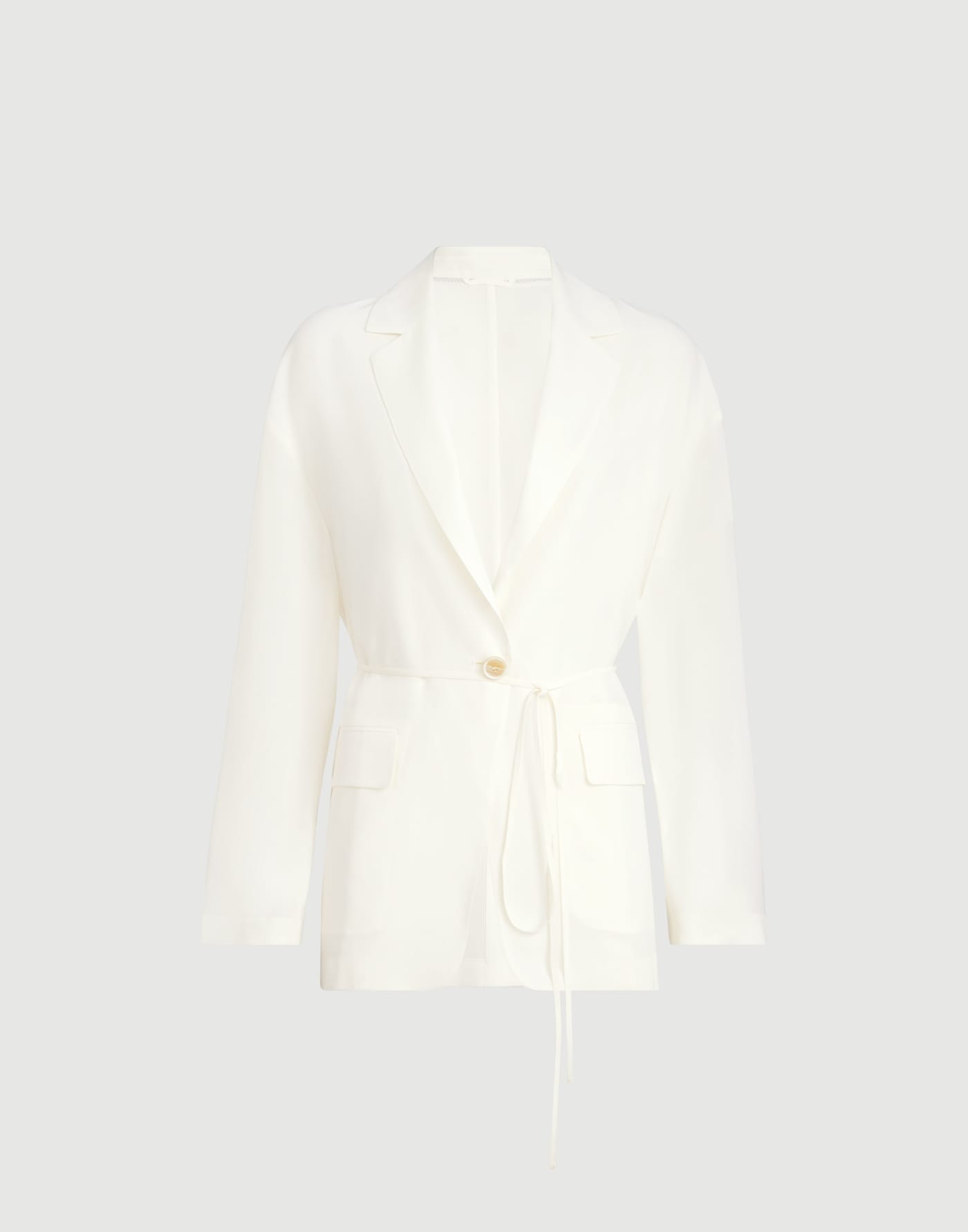 Sabl&eacute; silk cr&ecirc;pe blazer with monili