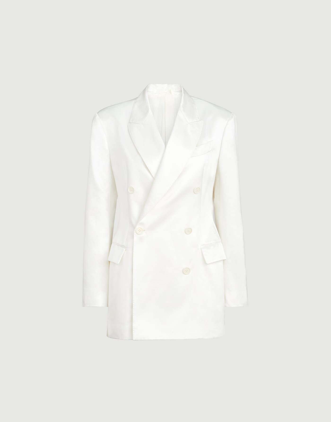 Cotton and silk satin blazer with monili