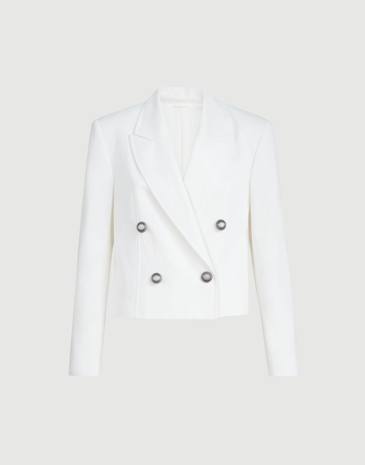 Cotton and paper yarn diagonal blazer with monili