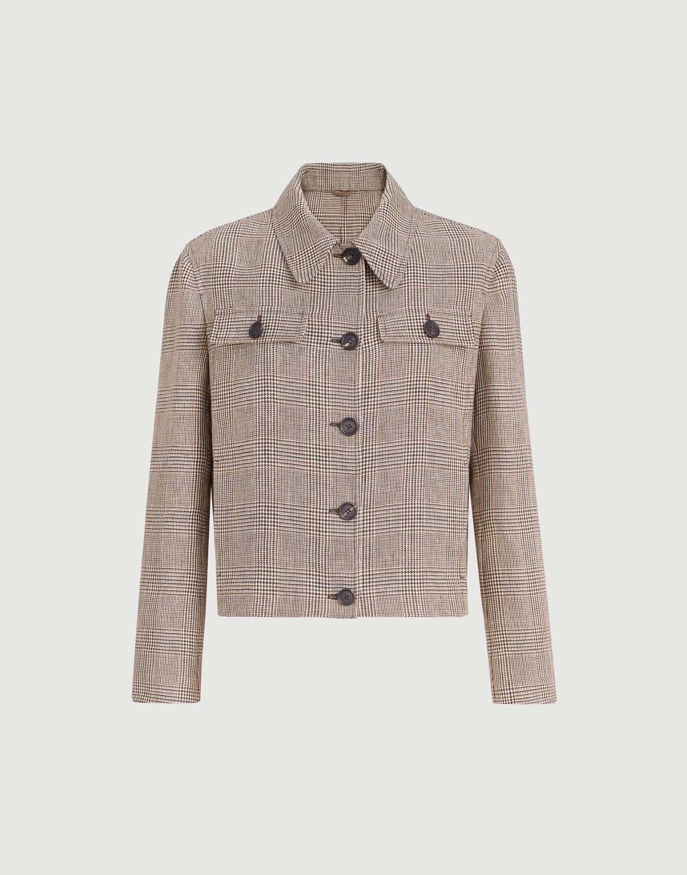Linen Prince of Wales jacket with monili