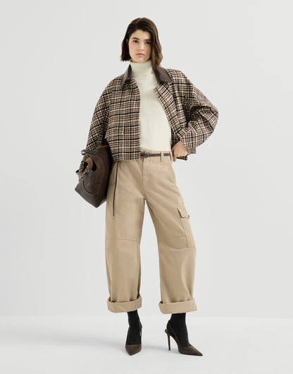 Cashmere turtleneck sweater with monili