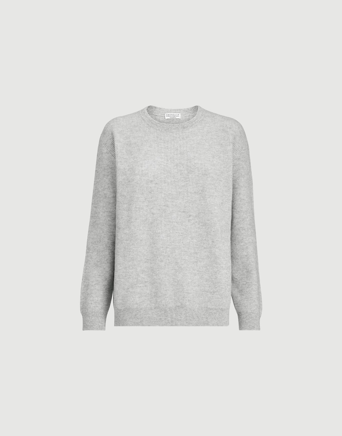 Cashmere English rib sweater with monili