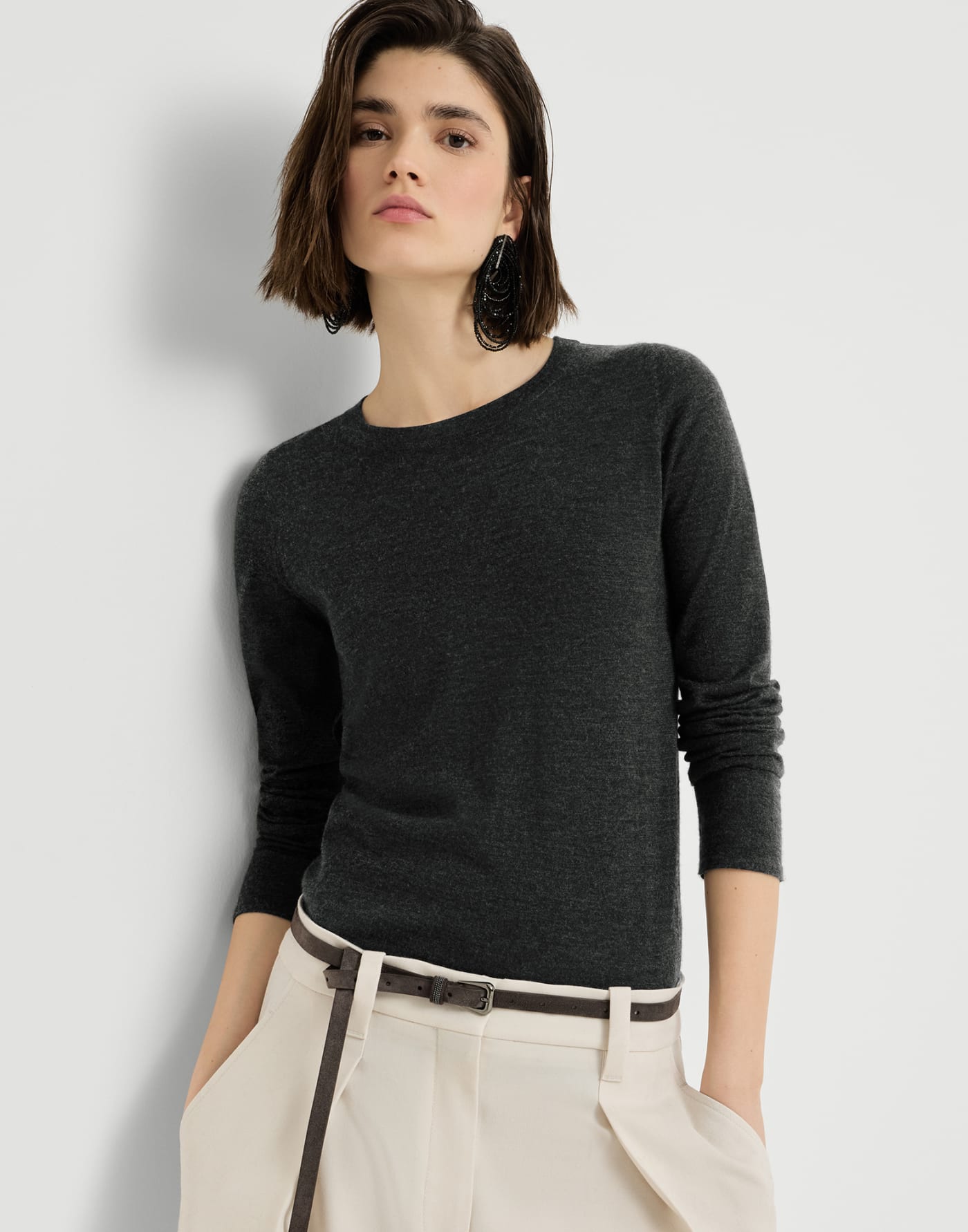 Cashmere and silk lightweight sweater