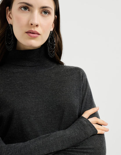 Cashmere and silk lightweight turtleneck sweater