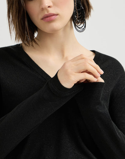 Cashmere and silk sparkling lightweight sweater