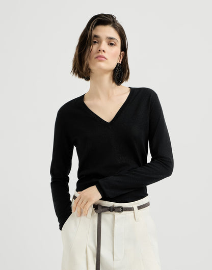 Cashmere and silk sparkling lightweight sweater