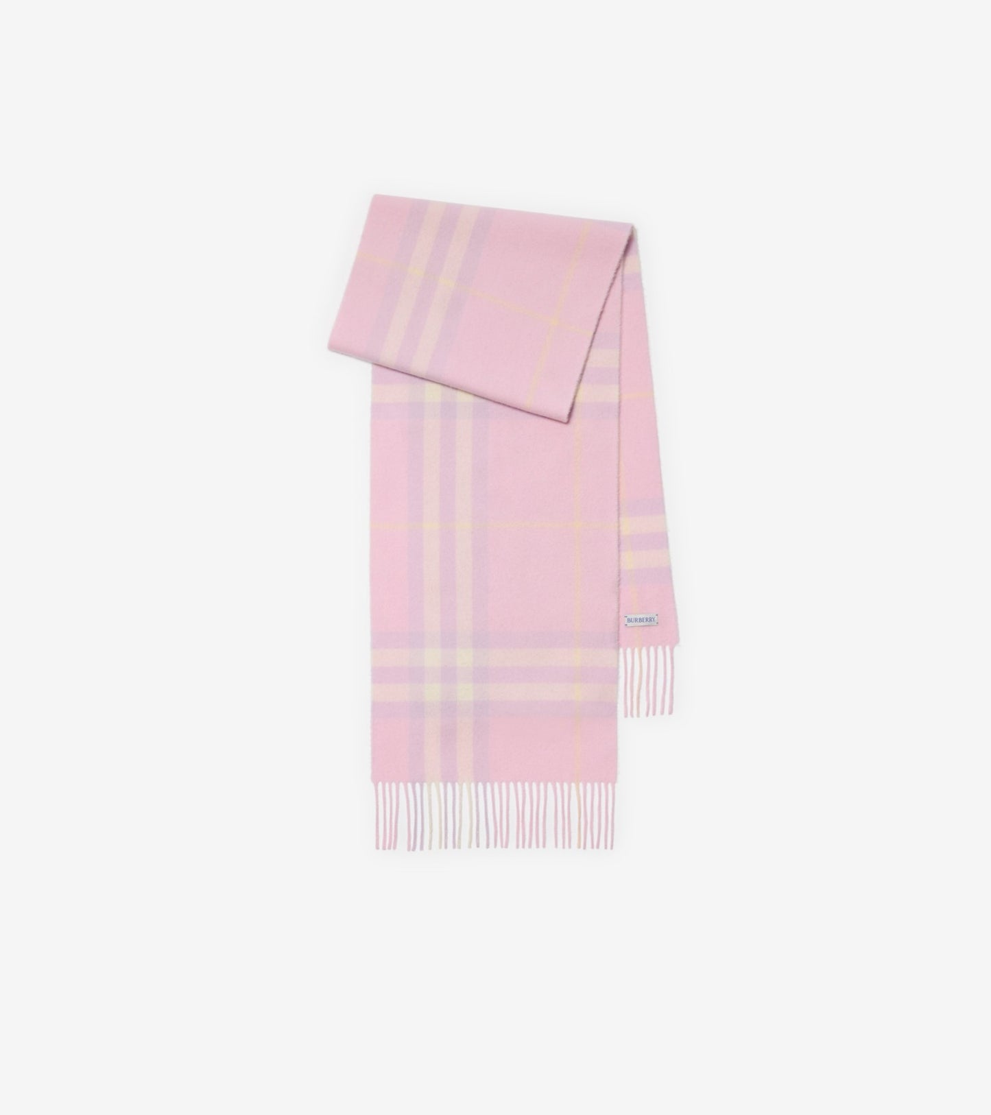 Check Cashmere Scarf in Bow pink