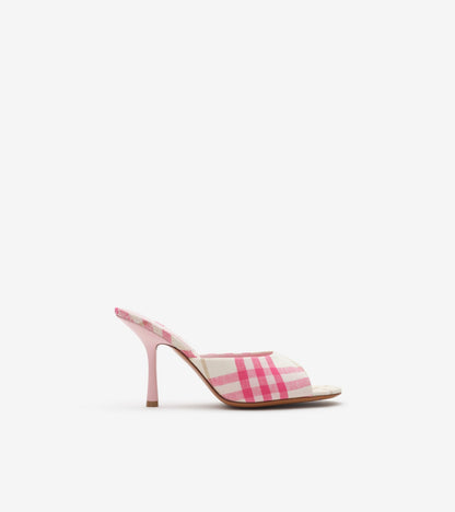 Check Mews High Sandals in Aubergine purple