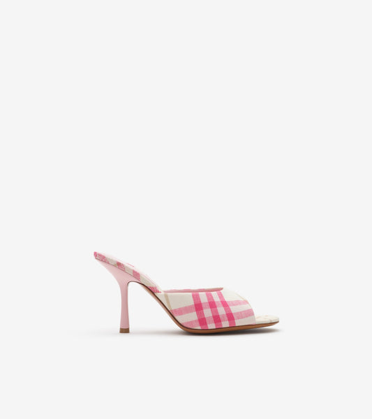 Check Mews High Sandals in Aubergine purple