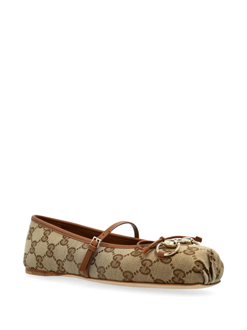 print strap ballet flats