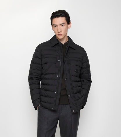 Nylon Padded Overshirt in Black