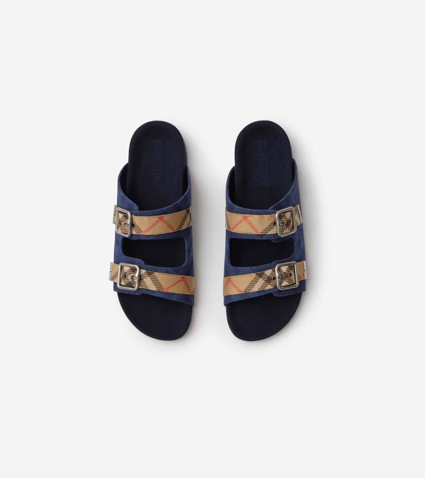 Check Denim Urchin Sandals in Navy