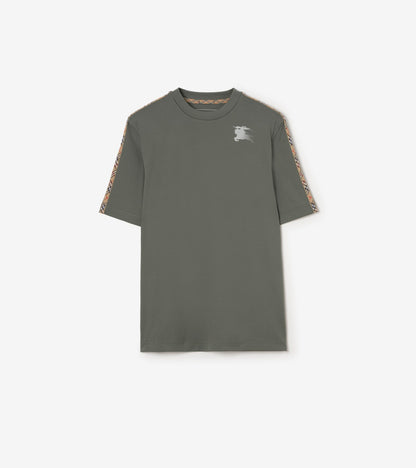 Check Trim Jersey T-shirt in Knight blue