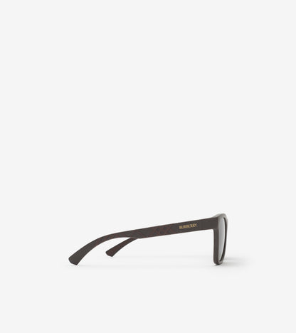 Textured Check Square Sunglasses in Brown
