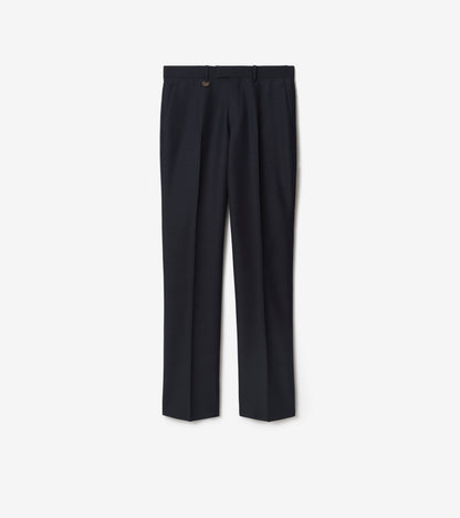 Wool Blend Tailored Trousers in Midnight grey melange
