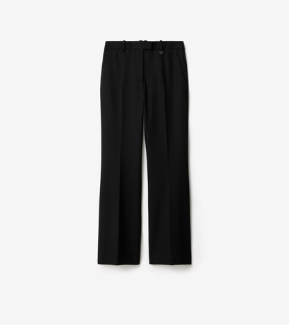Wool Blend Tailored Trousers in Black