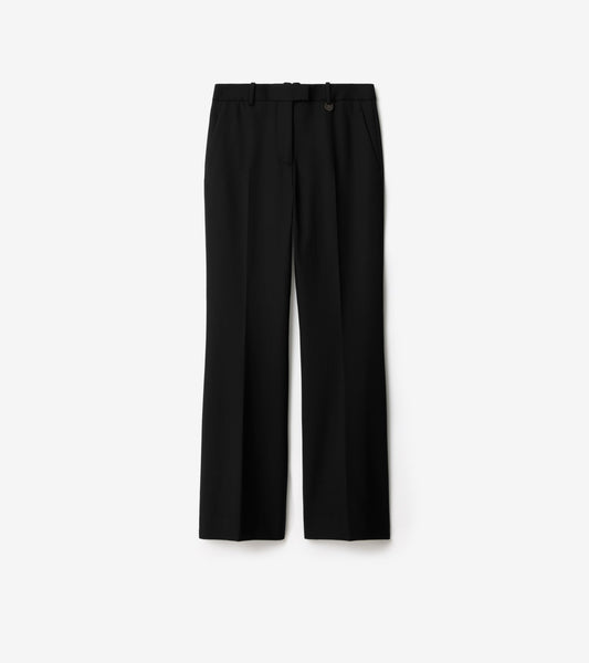 Wool Blend Tailored Trousers in Black