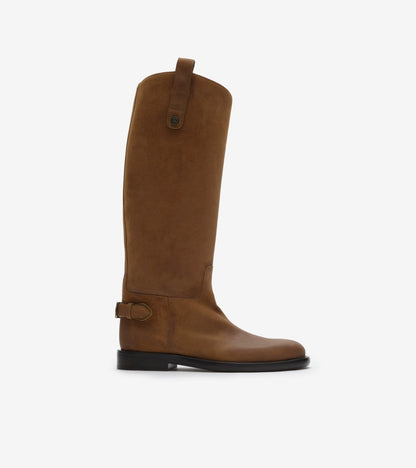 Leather Cavalier Boots in Black