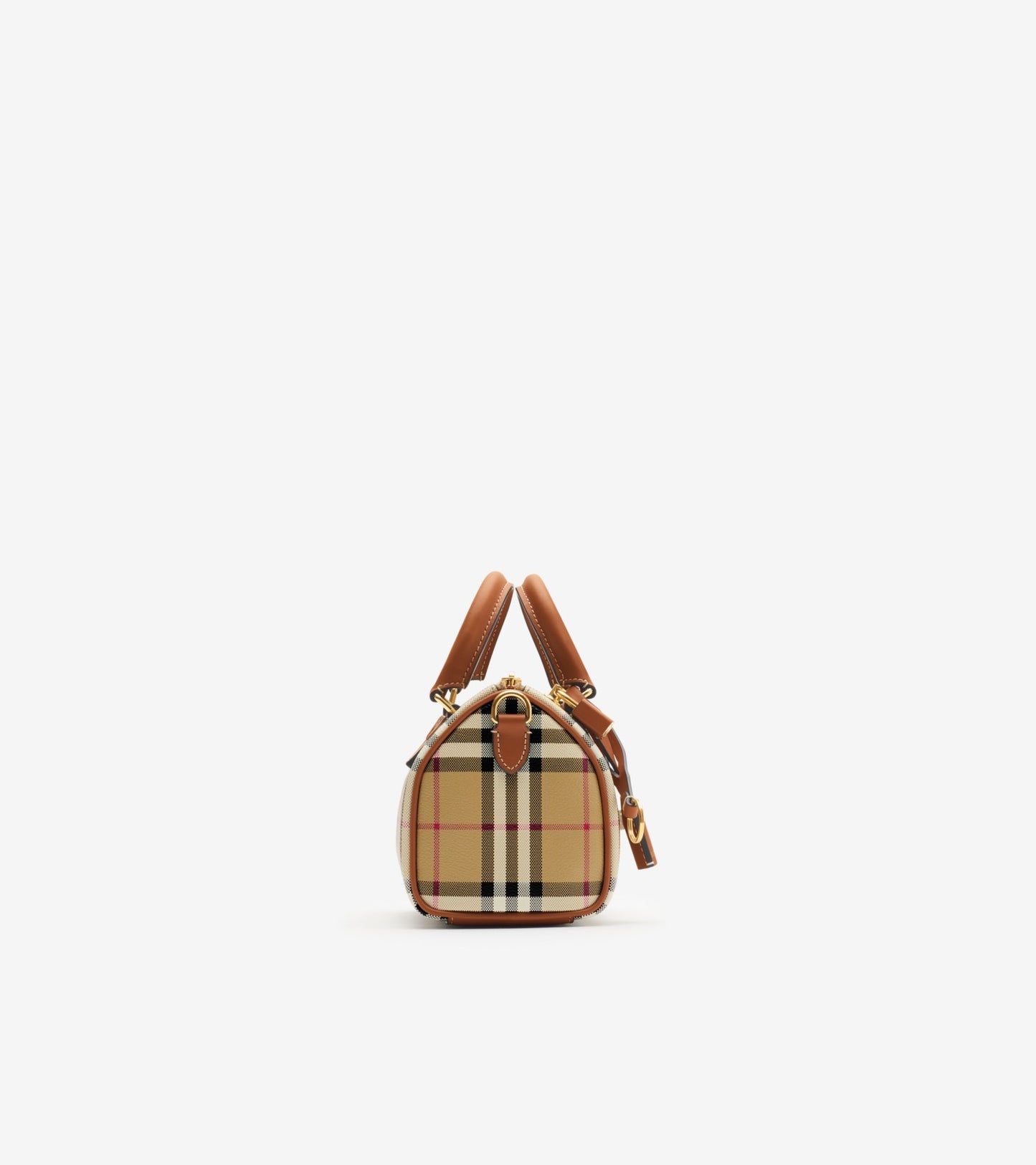 Mini Check Bowling Bag in Archive beige/briar brown