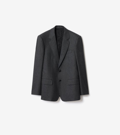 Wool Flannel Tailored Jacket in Brisk grey