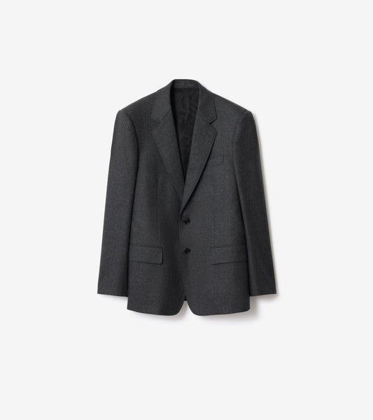 Wool Flannel Tailored Jacket in Brisk grey