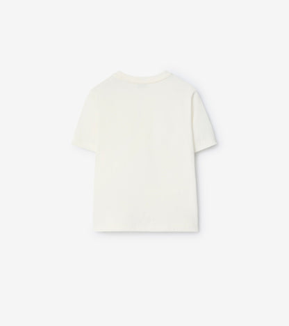 Multicolour Knight Cotton T-shirt in Chalk white
