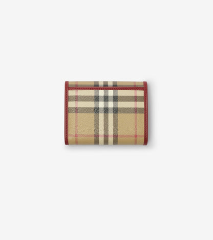 Small Check Folding Wallet in Archive beige/ruby red