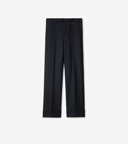 Check Wool Tailored Trousers in Tarmac grey/dark pewter grey