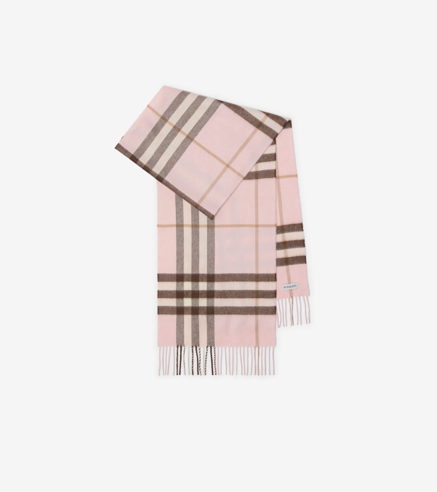 Check Cashmere Scarf in Bow pink