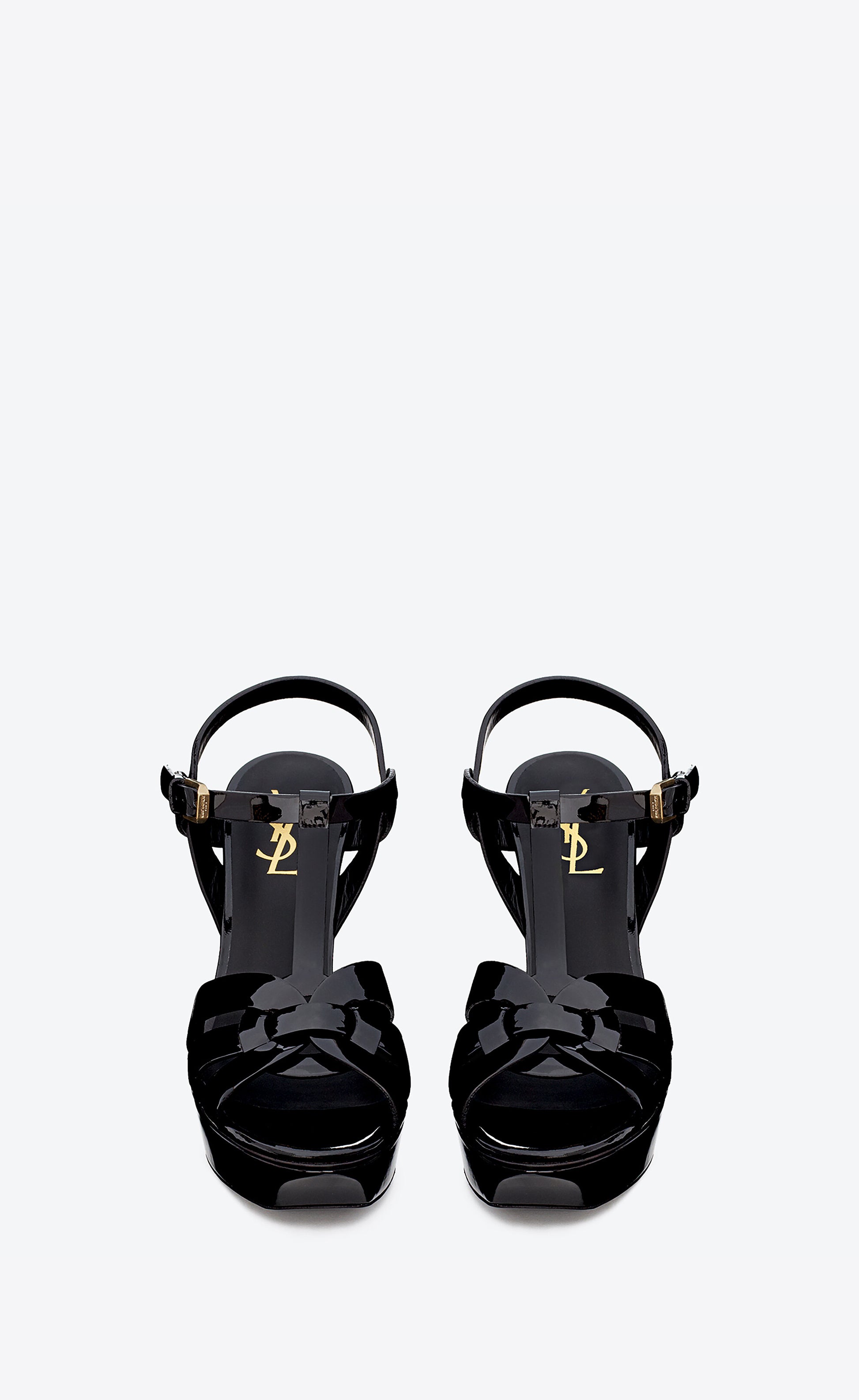 TRIBUTE platform sandals in patent leather